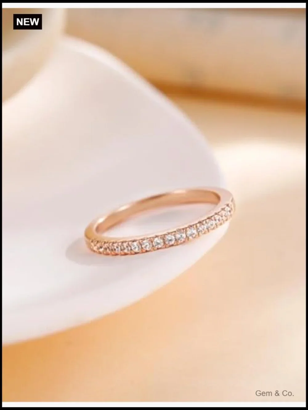 2mm Half Eternity Wedding Band Cubic Zirconia Ring Size 7